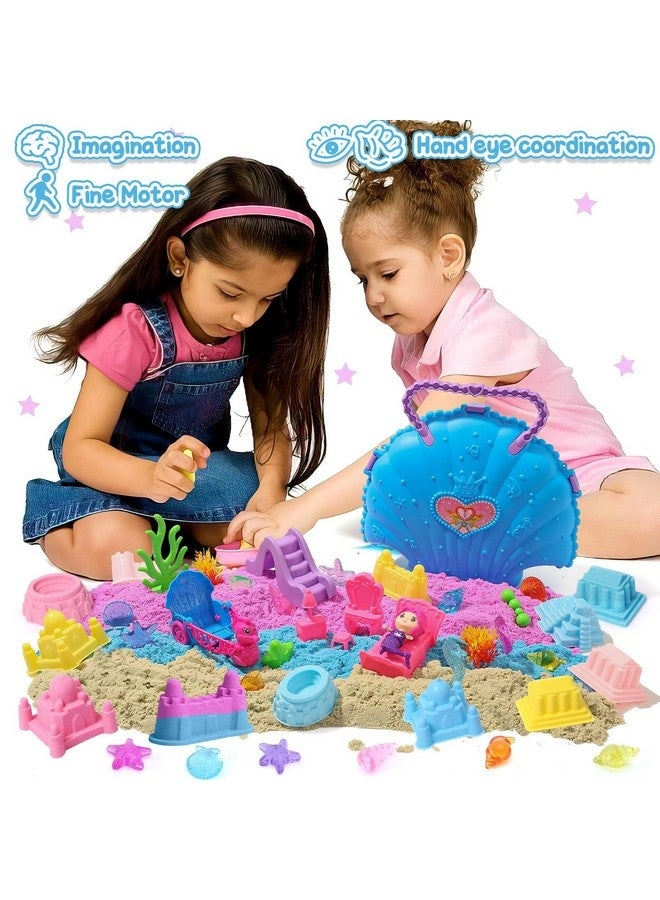 Ocean Mermaid Sensory Bin - 2lb Play Sand 6 Castle Molds