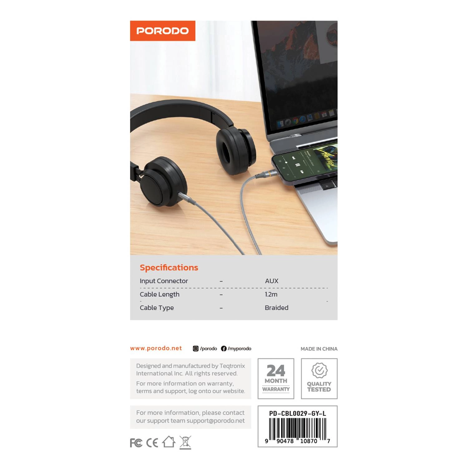 AUX To Lightning LED Light Cable - 1.2m / 3.9FT