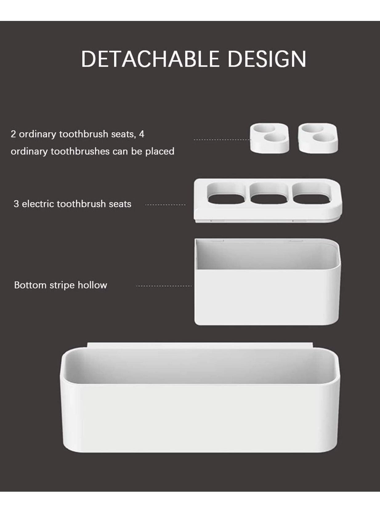 Wall Mount Toothbrush Holder - 3 Slots Wallmount / Countertop