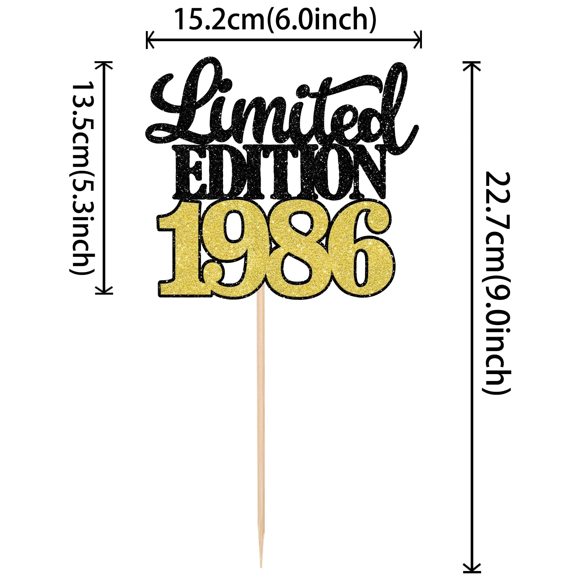 Limited Edition 1986 Cake Topper - 1.0 count Anniversary Birthday