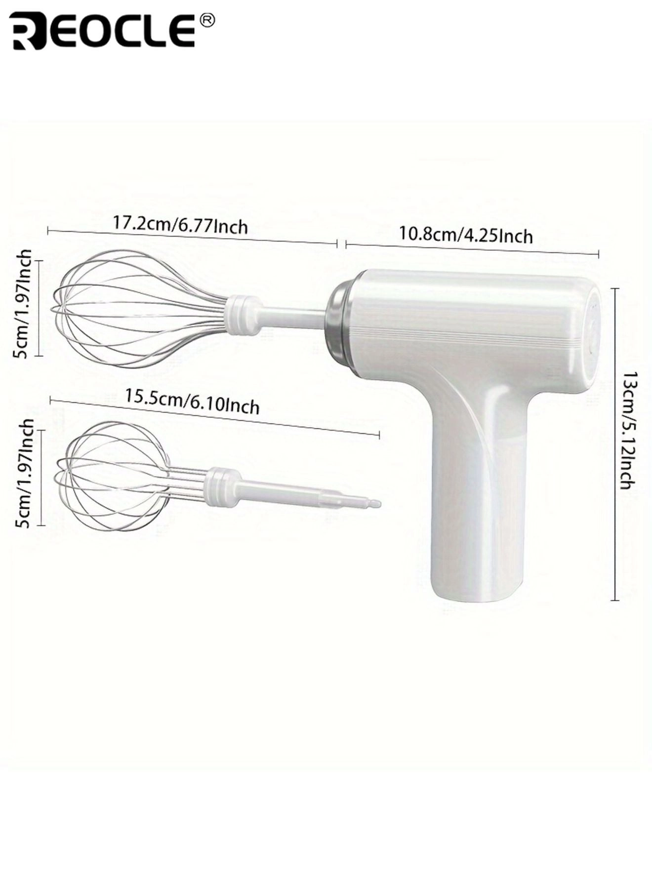 Electric Egg Beater - USB Cordless Operation Stainless Steel