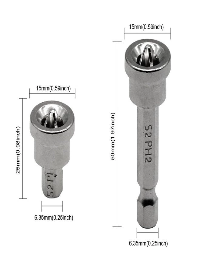 Drywall Screw Setter - 10 Pack 1/4 Inch Hex Shank S2 PH2