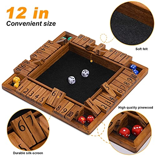 Shut The Box - Wooden 10 Dice