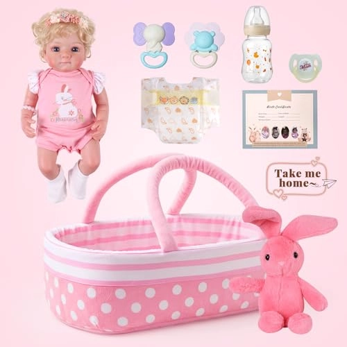 Reborn Baby Doll - 17-Inch Soft Cloth Body Sleeping Ages 3+