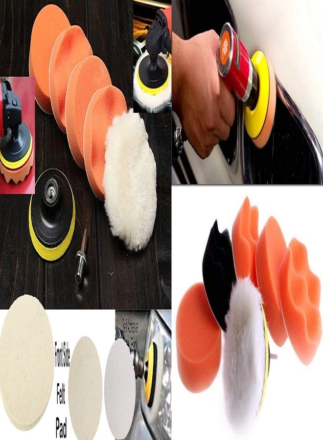 Extension Shaft - 4"inch + M14 Extension Shaft + Brass Nylon Bristle Brush - 12 Pieces + Polishing Pads + Backing