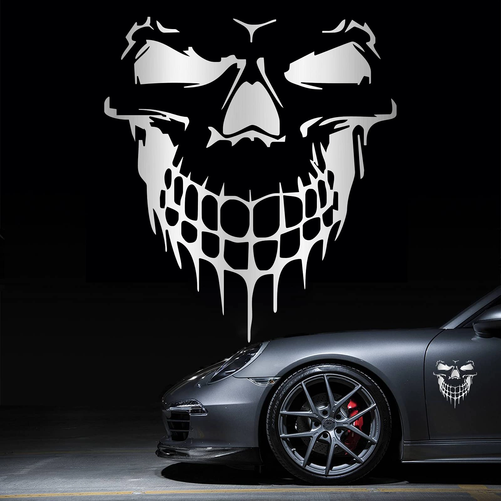hungmieh 3D Skull Stickers - Gloss Blue 6.97"