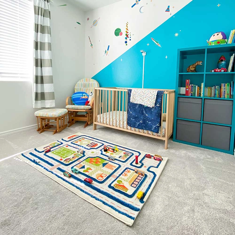 Traffic Design Educational 3D Carpet Playmat - Traffic Blue 12 months