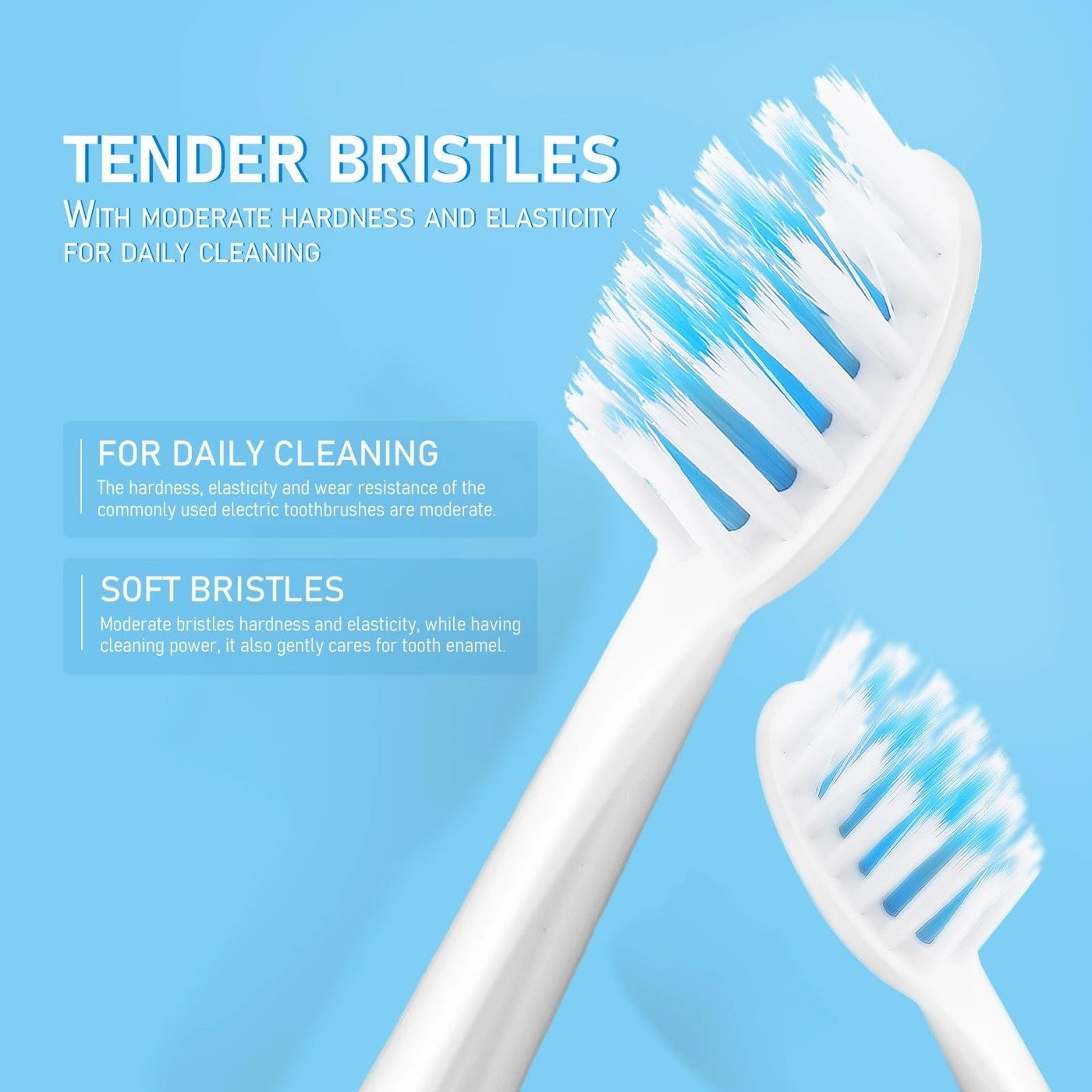 Electric Toothbrush - 5 Brush Heads Battery Powered Soft Bristles