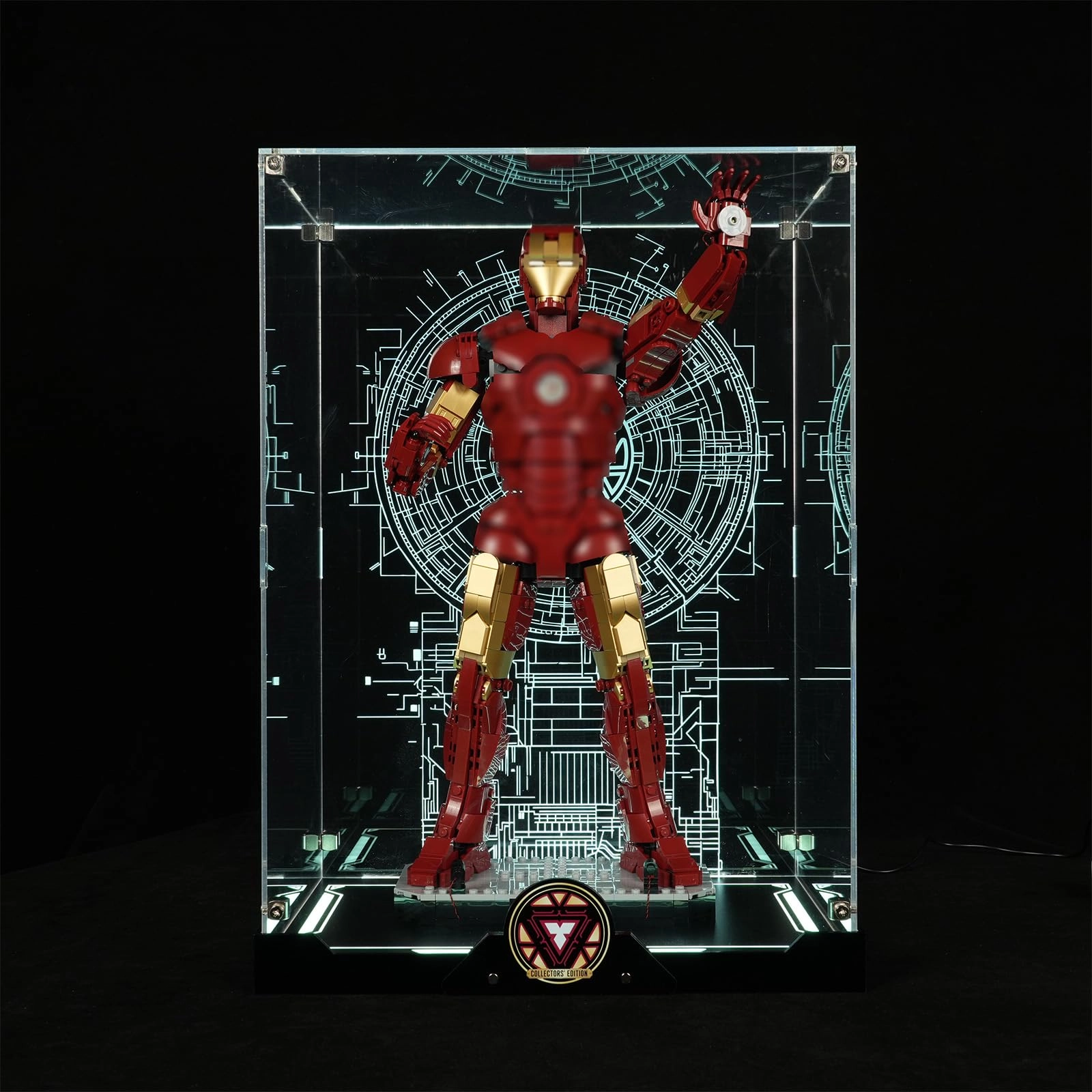 popbricks LED Acrylic Display Case - Clear Dustproof