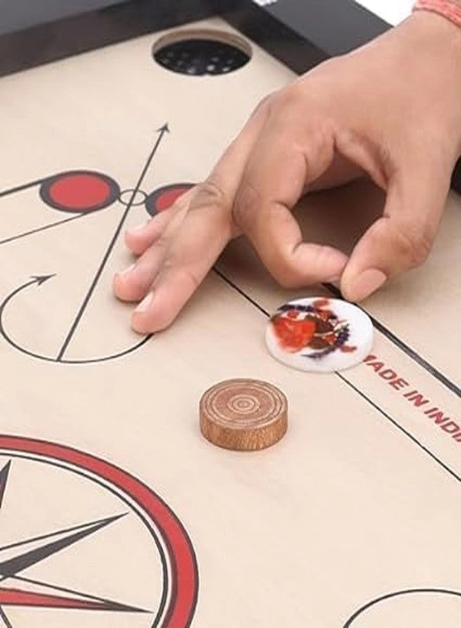 Carrom Board - Premium Matte Finish Striker Coins Powder