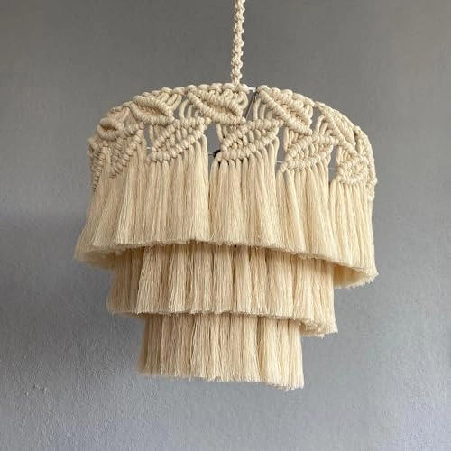 Bohemia Tassel Pendant Light - 24'' Leaf Beige
