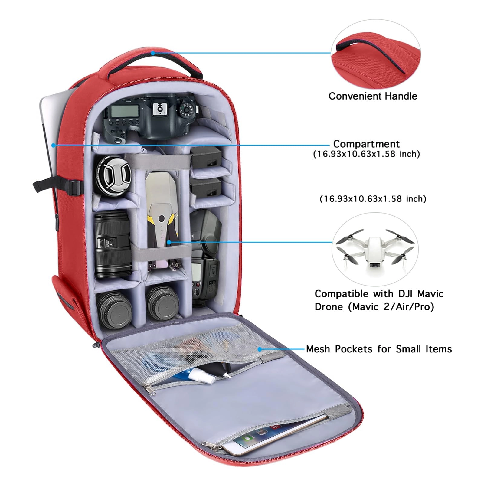 Mocamhsbg - 7.5"D x 11.8"W x 7.5"H Compatible with Canon/Nikon/Sony Hard Shell