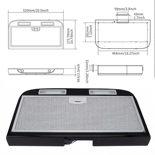 RV Range Hood - 520x272x58mm