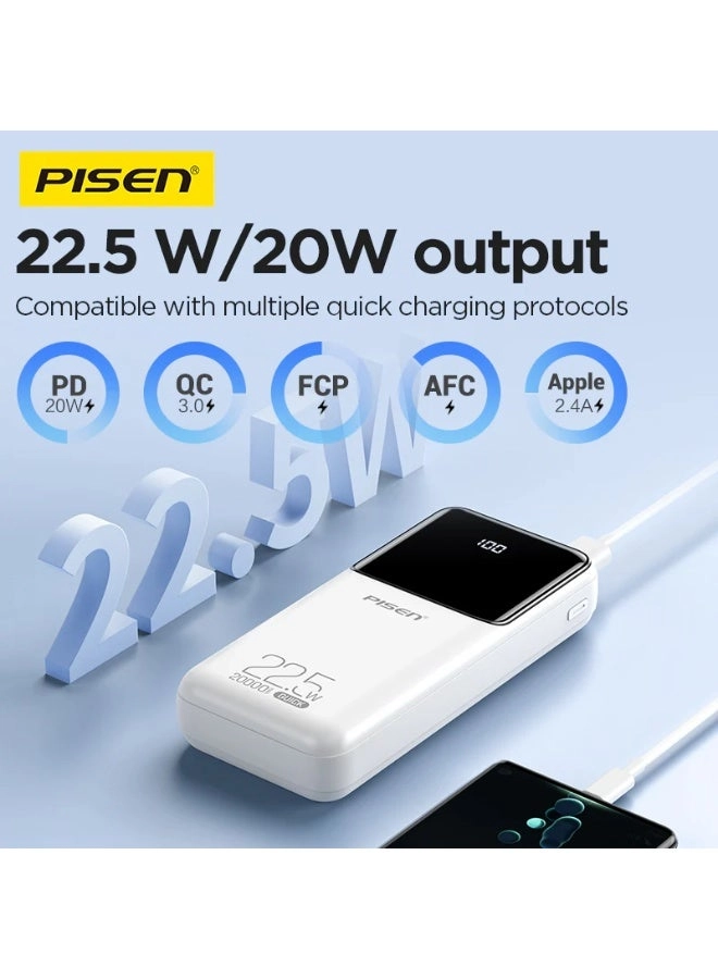 Portable Power Bank - 20000mAh 22.5W Fast Charging