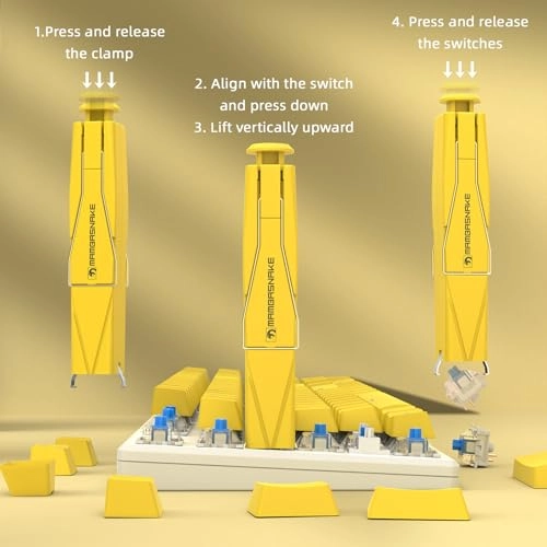 2-in-1 Keycap Switch Puller - 304 Stainless Steel Blue