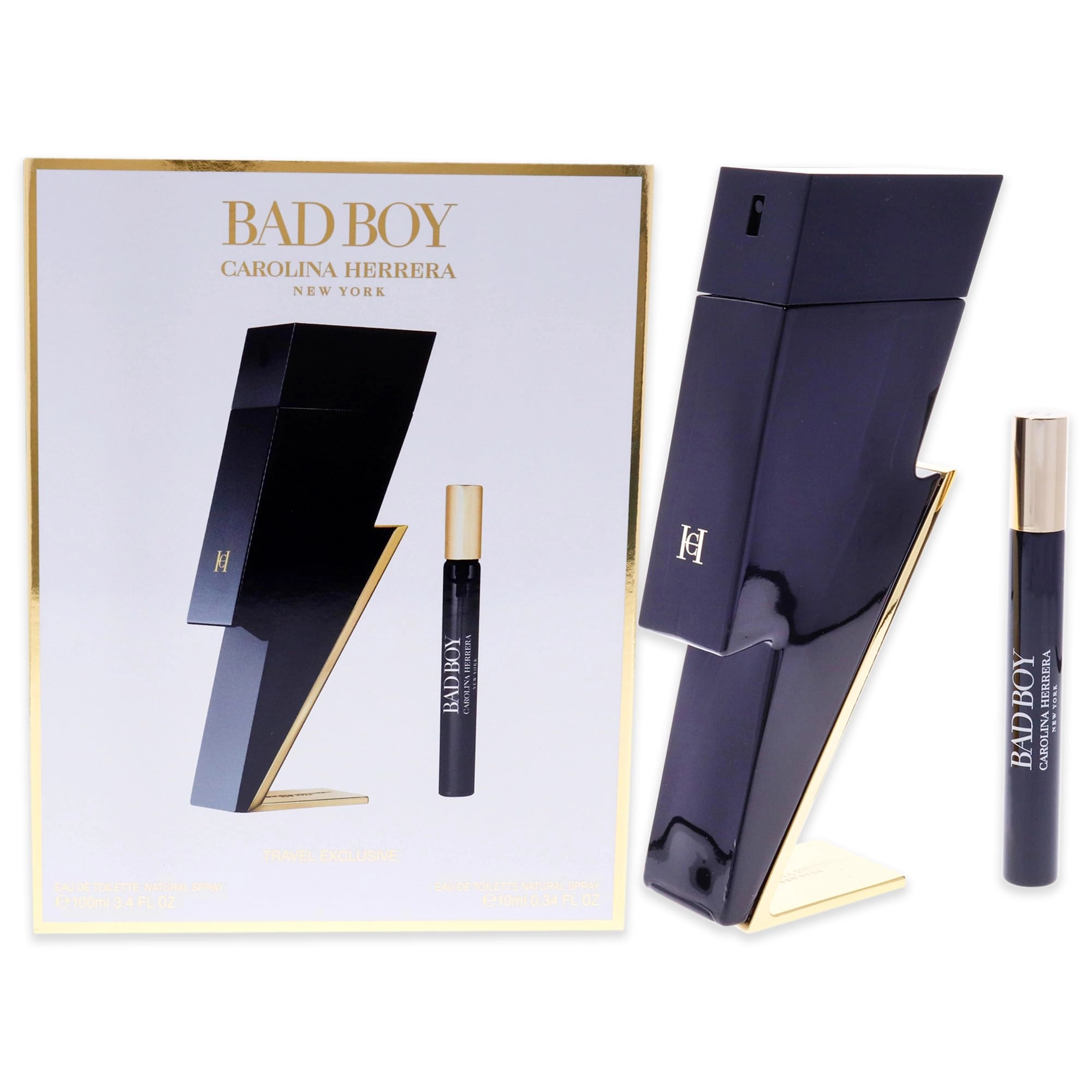 Carolina Herrera Bad Boy - Eau de Toilette 3.4 Oz + 0.34 Oz Travel Set