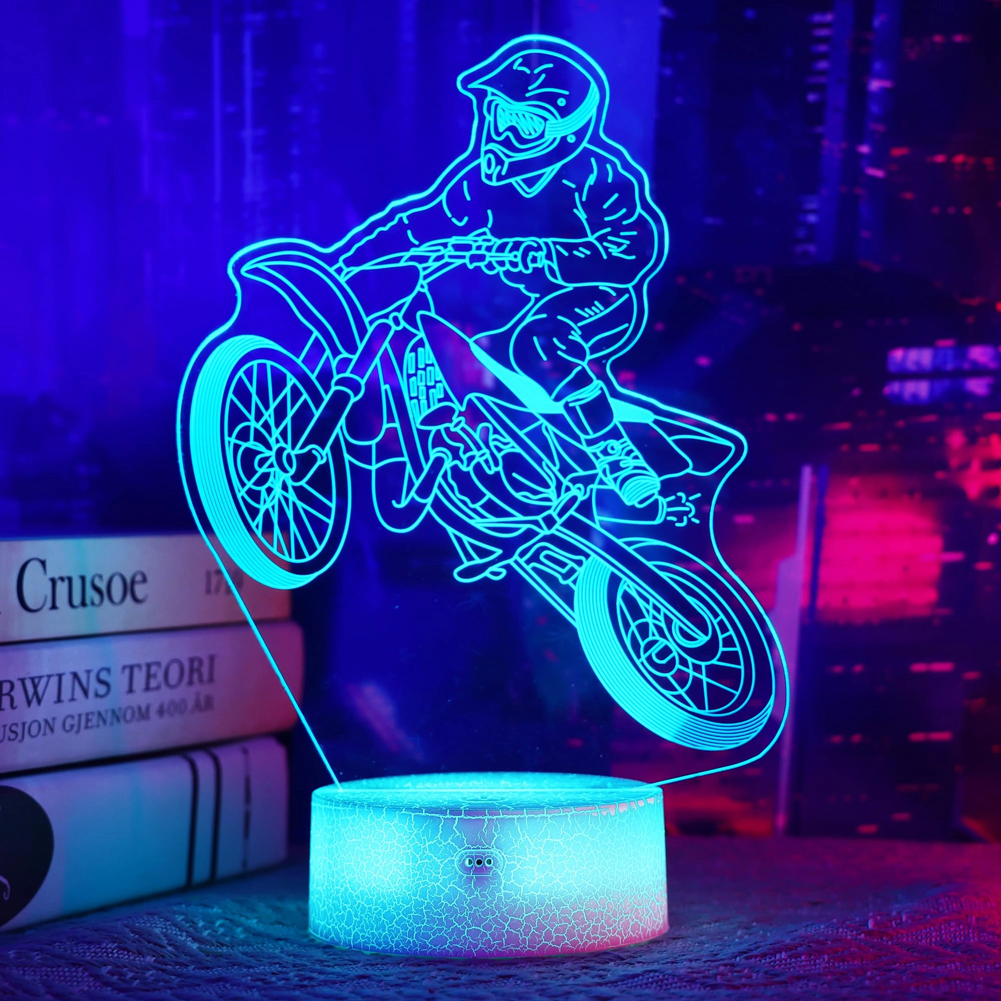 okiyid Dirt Bike Night Light - Battery Powered Multicolor