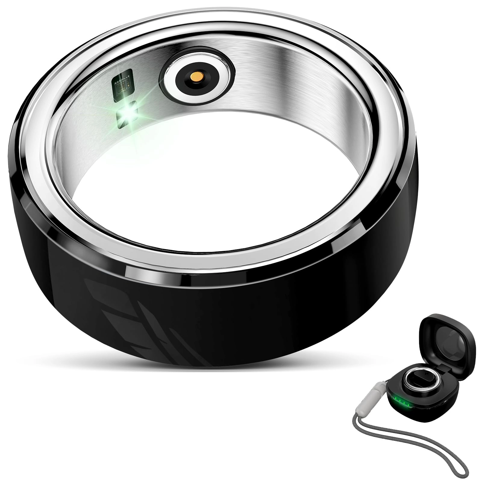 Smart Ring Health Tracker - IPX8 Waterproof Heart Rate Blood Oxygen 7 Days Battery Life