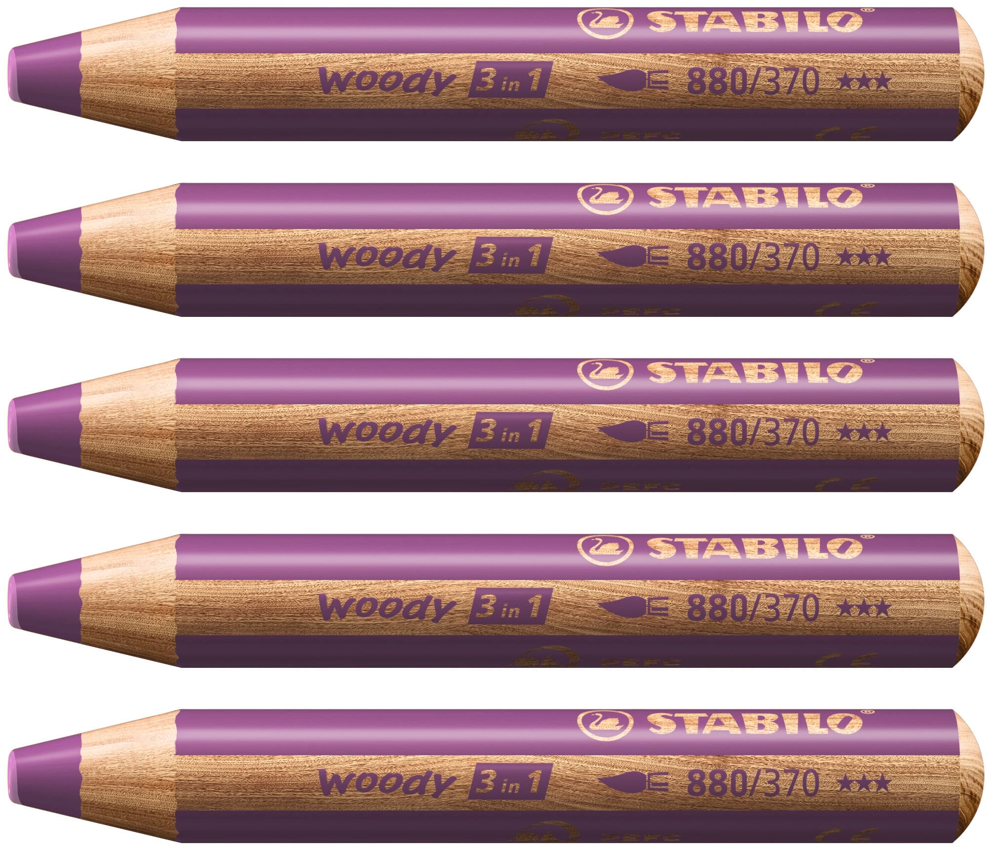 Woody 3-in-1 Crayons - 5 Pcs