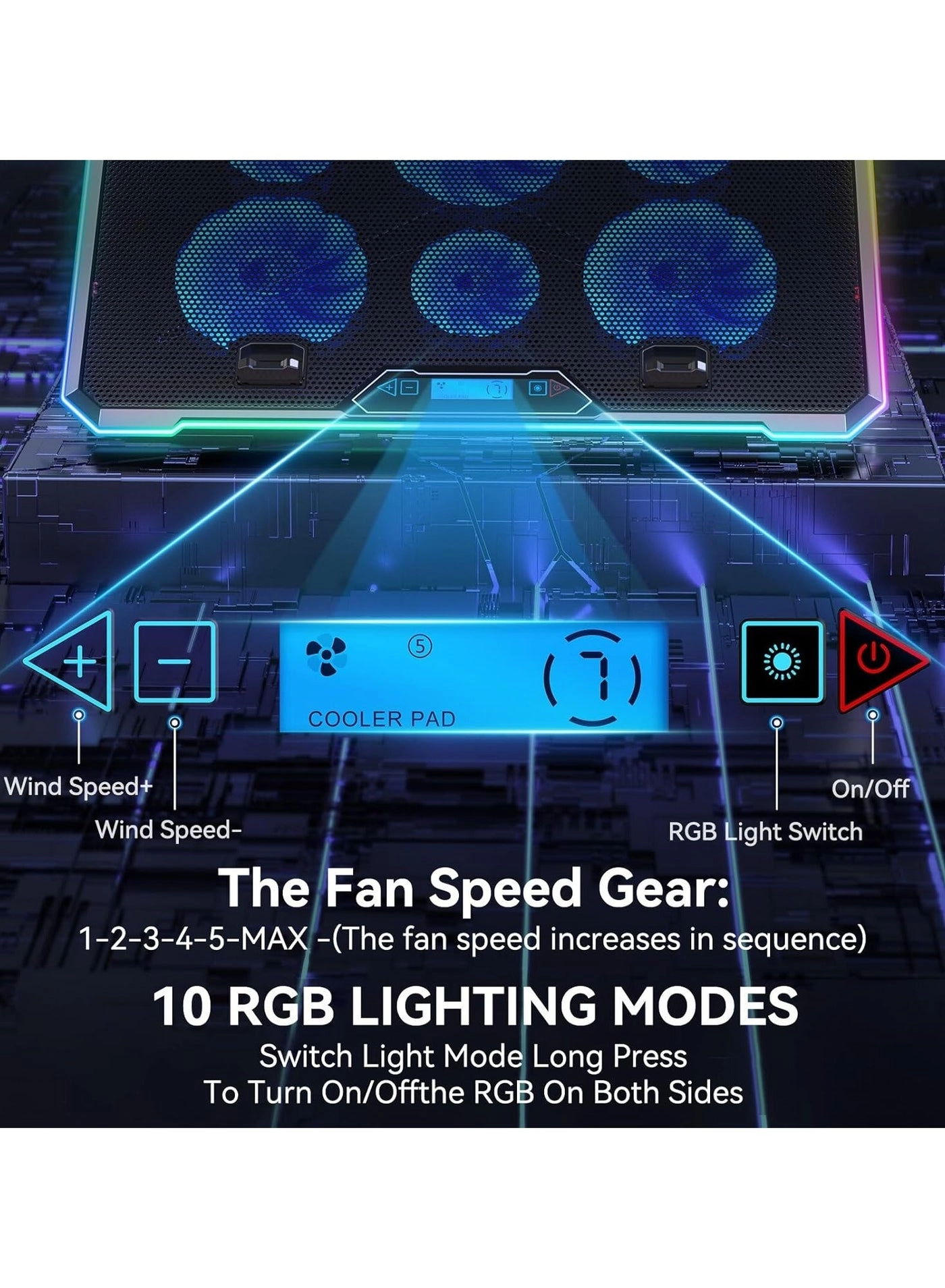 Laptop Cooling Pad - 6 fans 12-18 inch