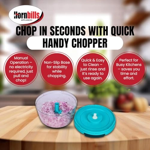 Vegetable Manual Chopper - 500ml 3 Blades