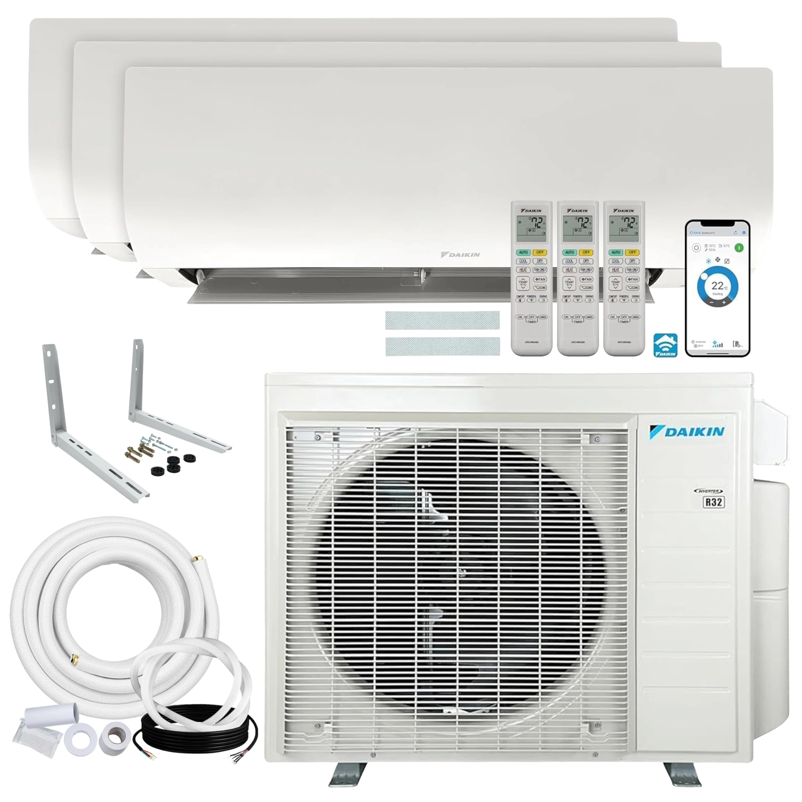 Daikin 3MXM24AVJU9 - 24,000 BTU Wi-Fi + FTXV - 9,000 BTU 12,000 BTU 12,000 BTU