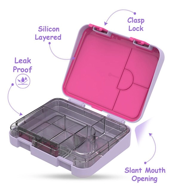 6 & 4 Convertible Bento Lunch Box + 640ml Water Bottle + Sandwich Cutter Set - TREX Blue