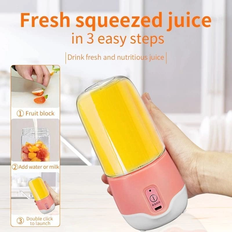 Juicer Portable Blender - USB Rechargeable 4 Blades 2000mAh