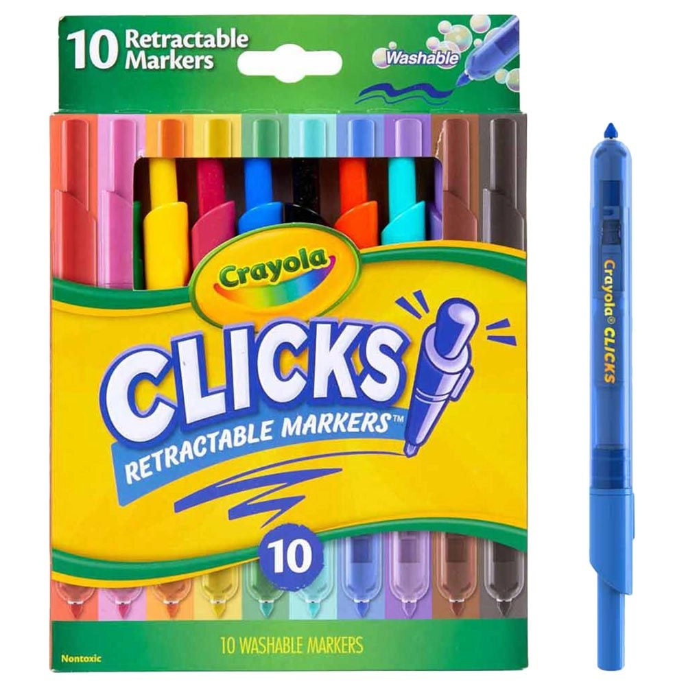 Clicks Retractable Markers - 10 different shades conical tips