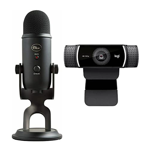 Yeti USB Microphone - 16-bit 48 kHz + C922 Pro Stream USB Microphone - 1080p