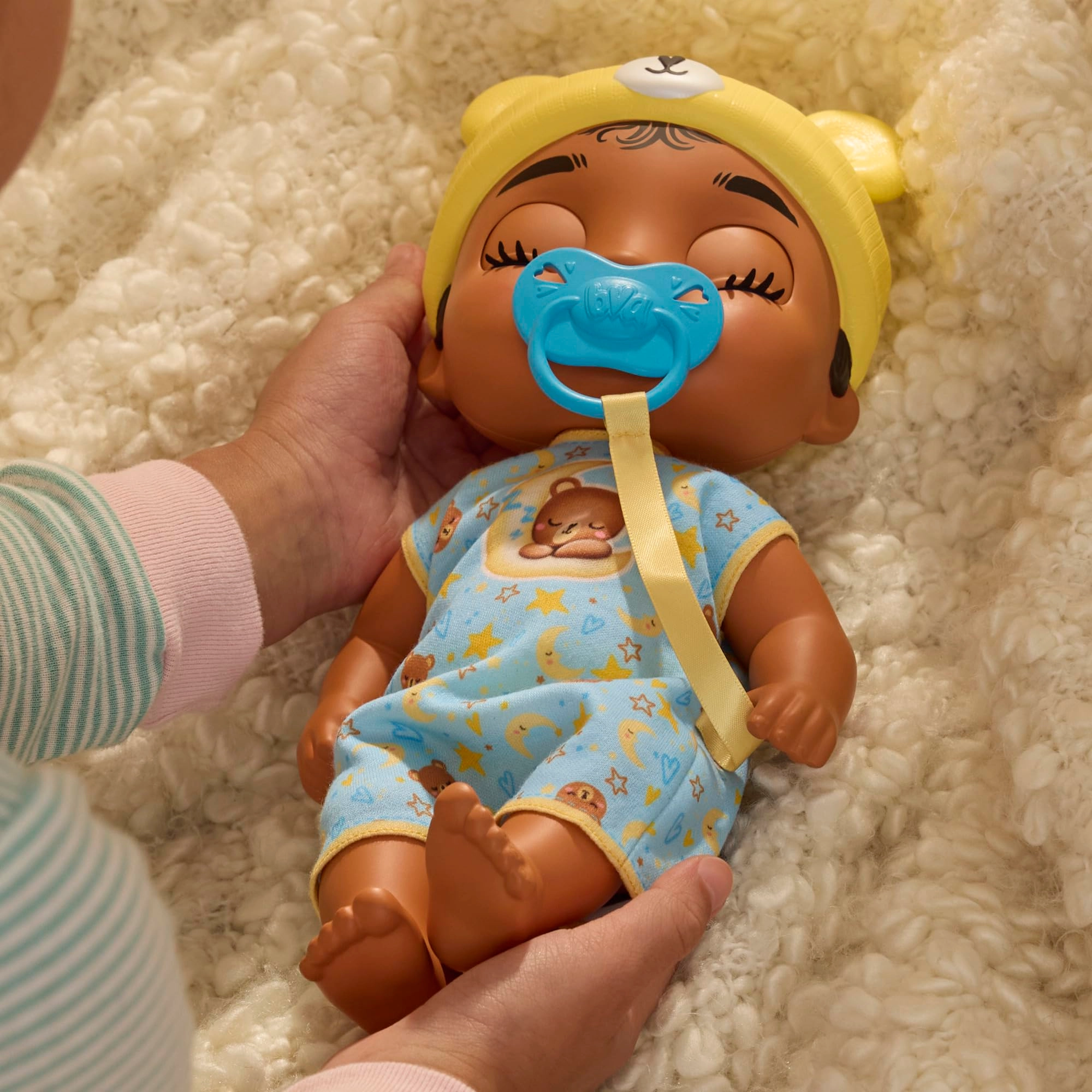 Snoozer Bear Baby Doll - 11 inches Black Hair Ages 3+