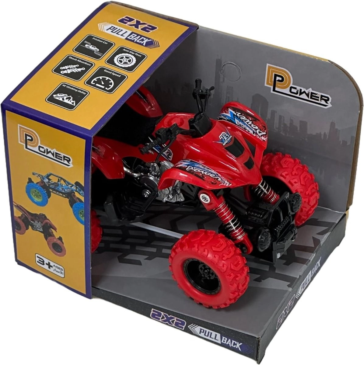 Pullback Motorcycle Stunt Bike - Red 3 +