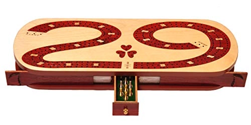 3 Track Cribbage Board - 29 shape Blood wood / Maple