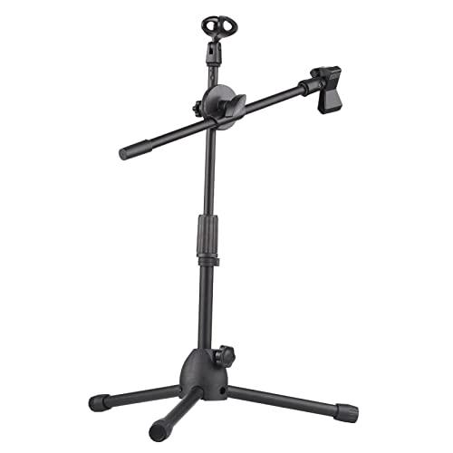 TrMicrophone Stand - Dual Purpose 2 Mic Clips Adjustable
