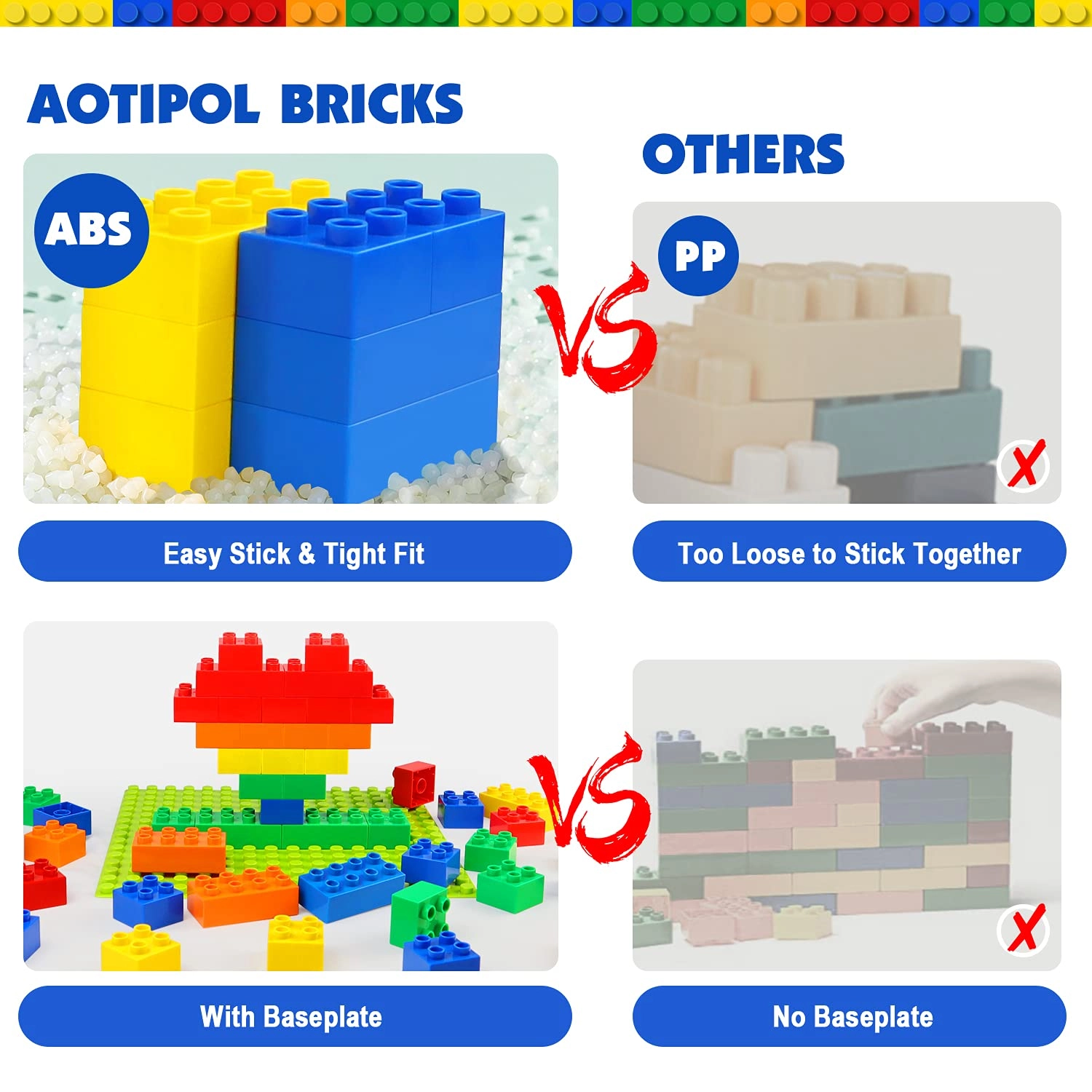 Large Classic Building Bricks Set - 101 pcs
