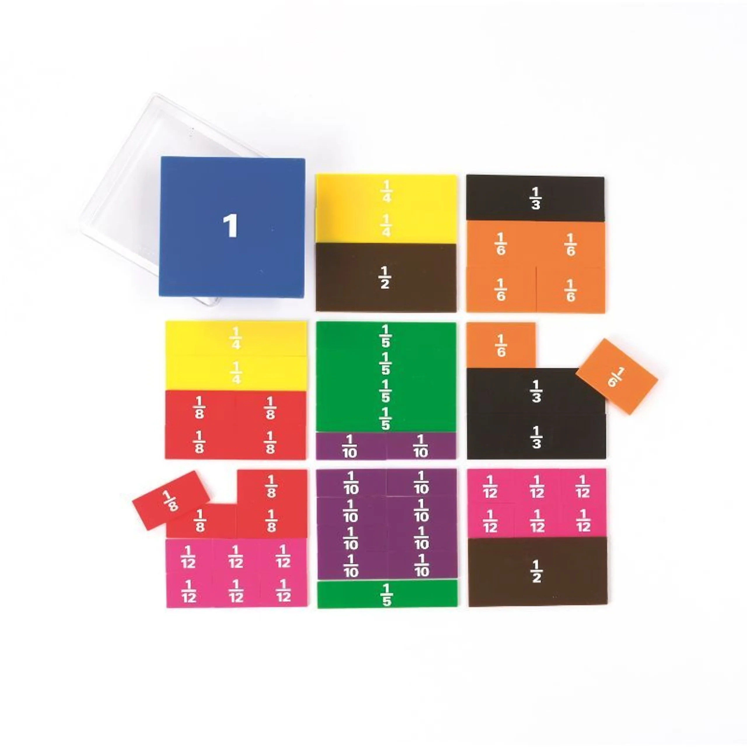 edxeducation Printed Fraction Squares - Suitable for 7 to 10 years 51 pieces