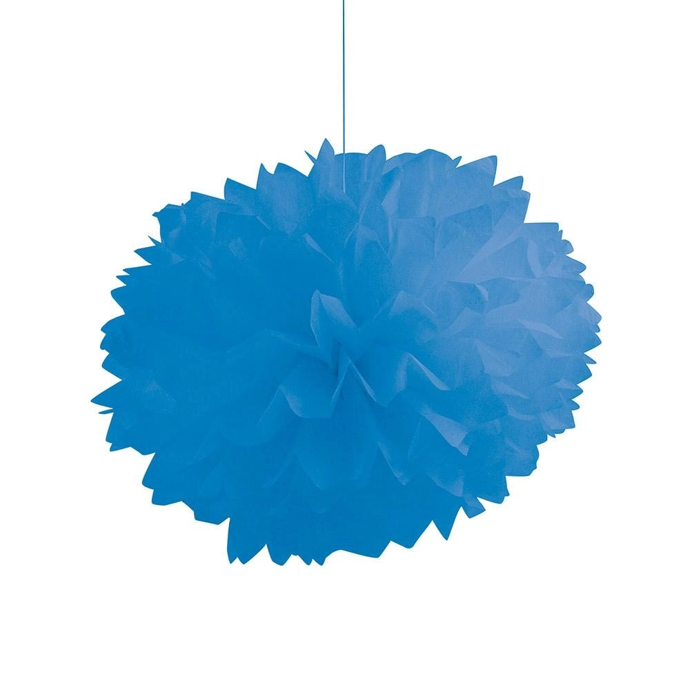 Party Zone Fluffy Tissue Balls - True Blue 16'' diameter