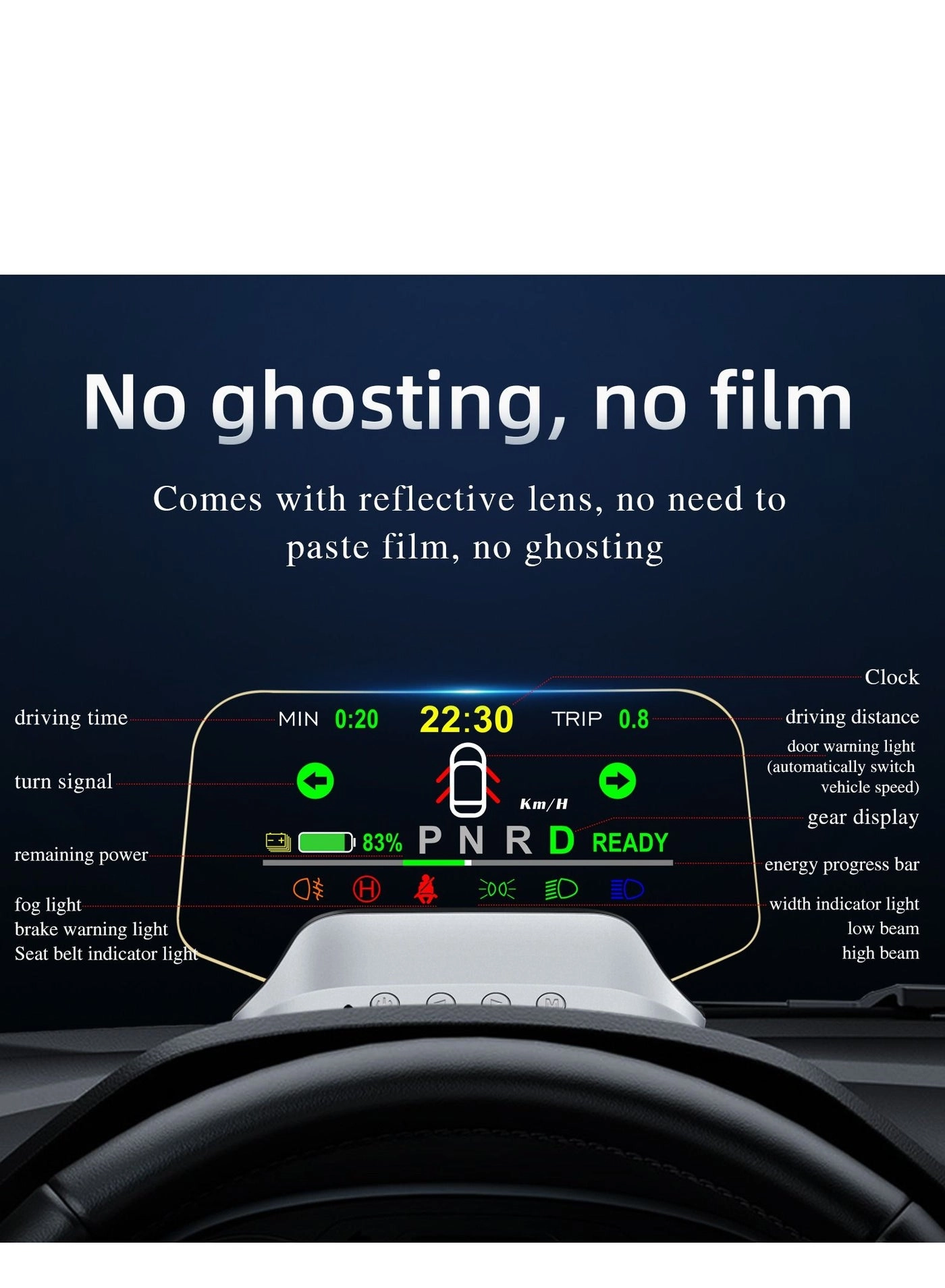 T3 - Head Up Display OBD+GPS