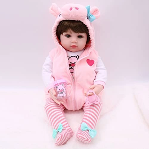 Rebirth Baby Doll - 48cm/58cm Silicone Limbs Cloth Body Panda Clothes Gift Set