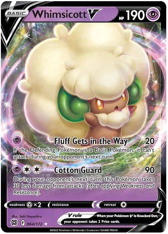Pokémon Pokemon Whimsicott V 064/172 - English Brilliant Stars + Toploader