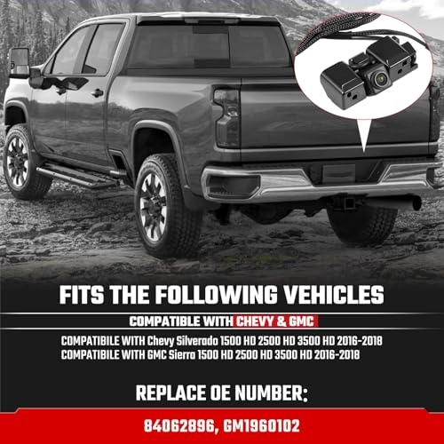 Backup Camera - Fit for Chevy Silverado/GMC Sierra 2016-2019 Replaces 84062896
