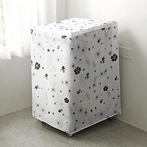 Washing Machine Dust Cover - 58*56*87cm Black Flowers