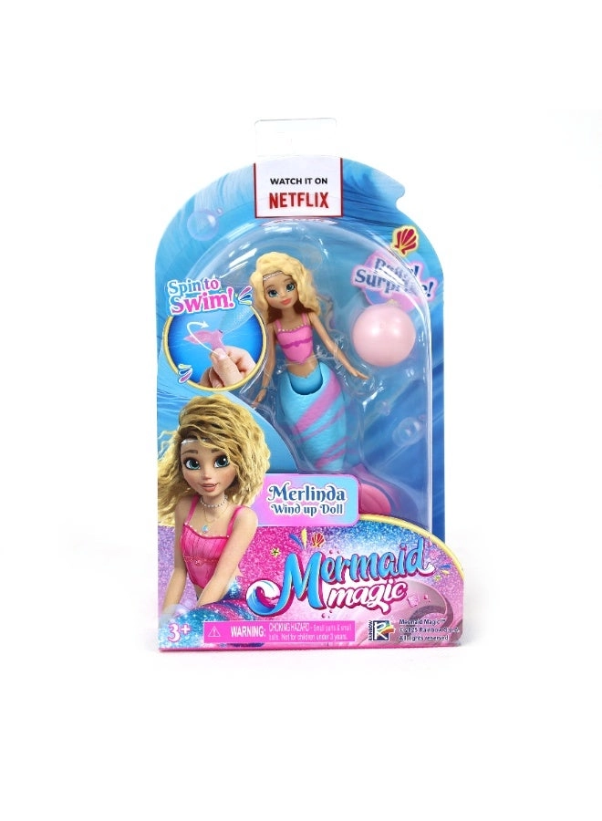 Mermaid Merlinda Doll - 5-Inches Wind-Up Swim Action Ages 3+