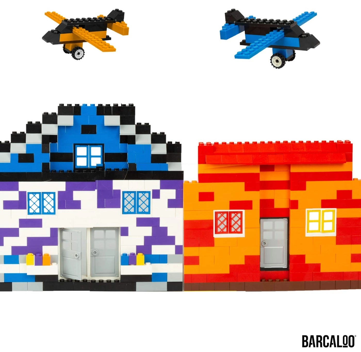 Windows, Doors and Roof Tops Building Bricks Play Set - 200 pcs