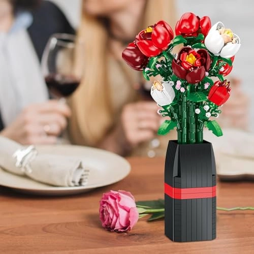 Roses Flowers Bouquet Building Set - 761 pcs