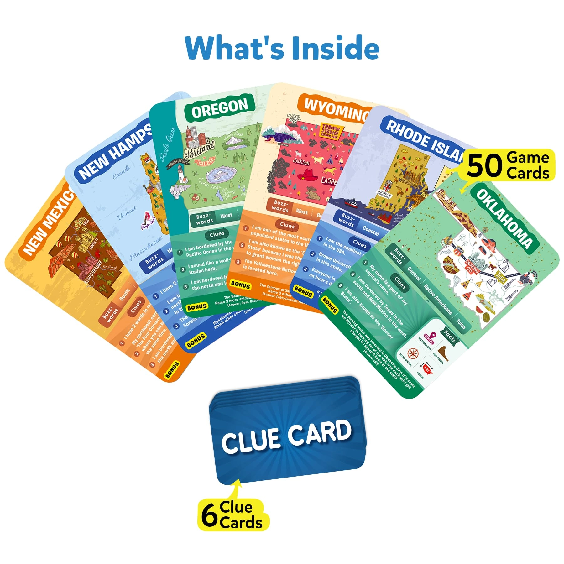 Guess in 10 States of America - Card Game