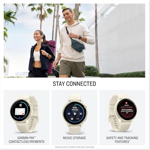 vivoactive 6 - AMOLED 11-Day Battery + HD Screen Protectors + Wall USB Adapter + Protective Hard Case + USB-C Charging Cable