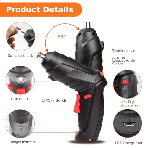 Cordless Electric Screwdriver - 1300mah