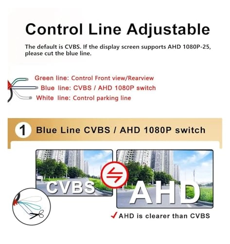 Intelligent Dynamic Trajectory Car Rear View Camera - Night Vision Wire 4K AHD 1080P