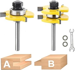 Tongue and Groove Router Bit Set - 14 inch 2PCS